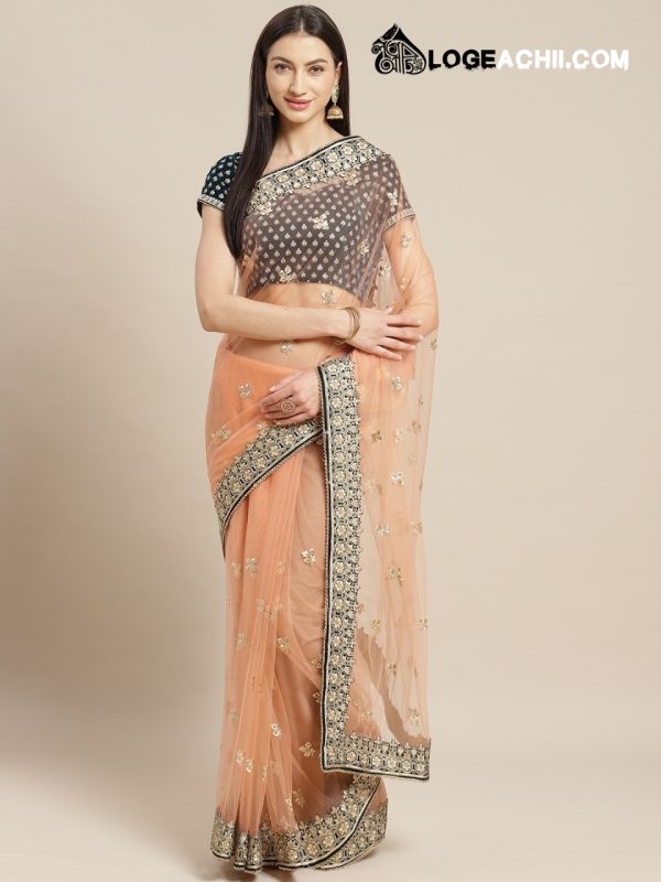 Organza Velvet Blouse Piece Saree